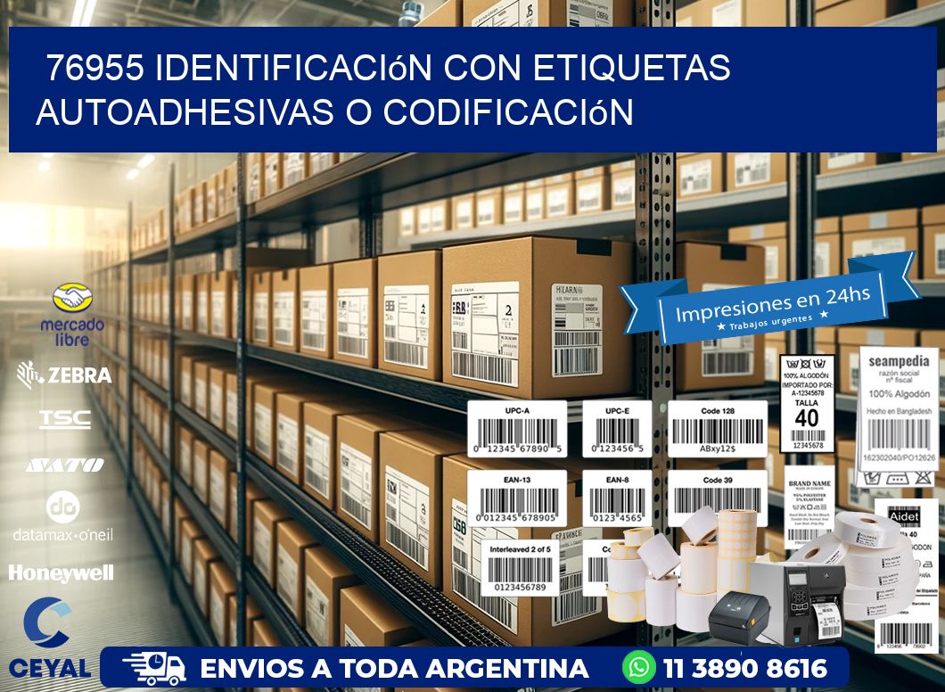 76955 identificación con etiquetas autoadhesivas o codificación