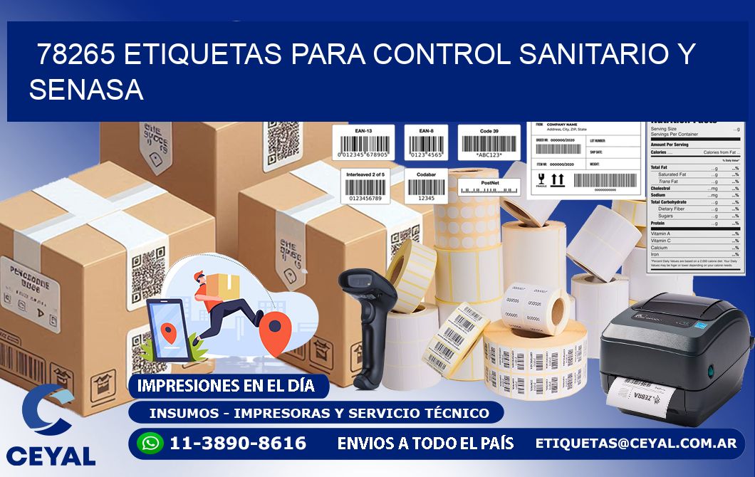 78265 etiquetas para control sanitario y SENASA
