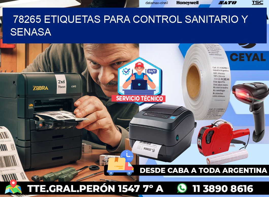 78265 etiquetas para control sanitario y SENASA
