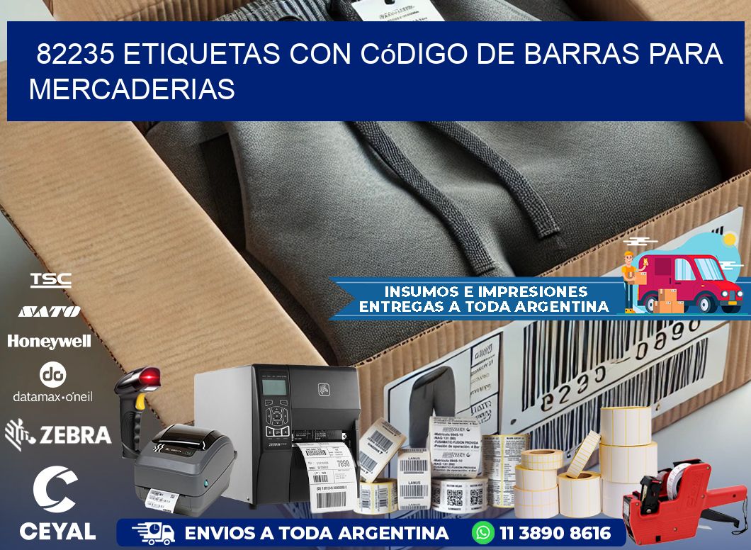 82235 etiquetas con código de barras para mercaderias