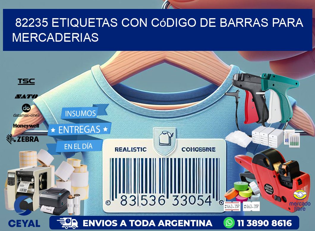 82235 etiquetas con código de barras para mercaderias