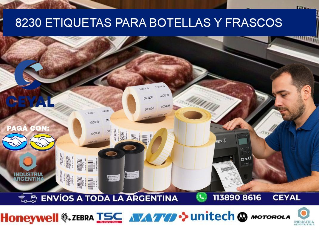 8230 Etiquetas para botellas y frascos