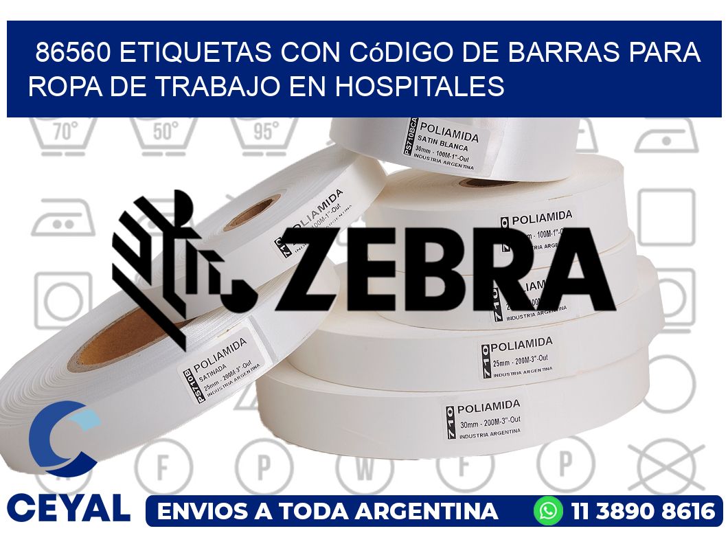 86560 Etiquetas con código de barras para ropa de trabajo en hospitales
