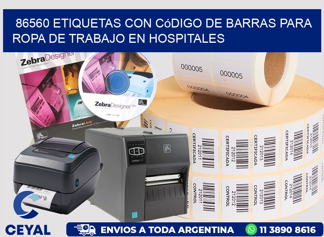86560 Etiquetas con código de barras para ropa de trabajo en hospitales