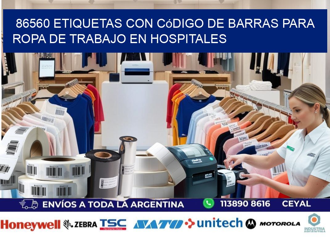 86560 Etiquetas con código de barras para ropa de trabajo en hospitales