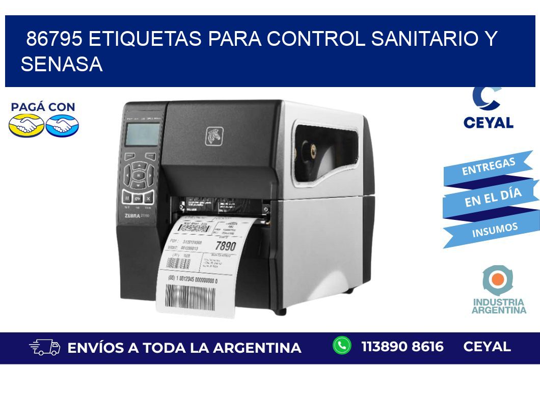 86795 etiquetas para control sanitario y SENASA