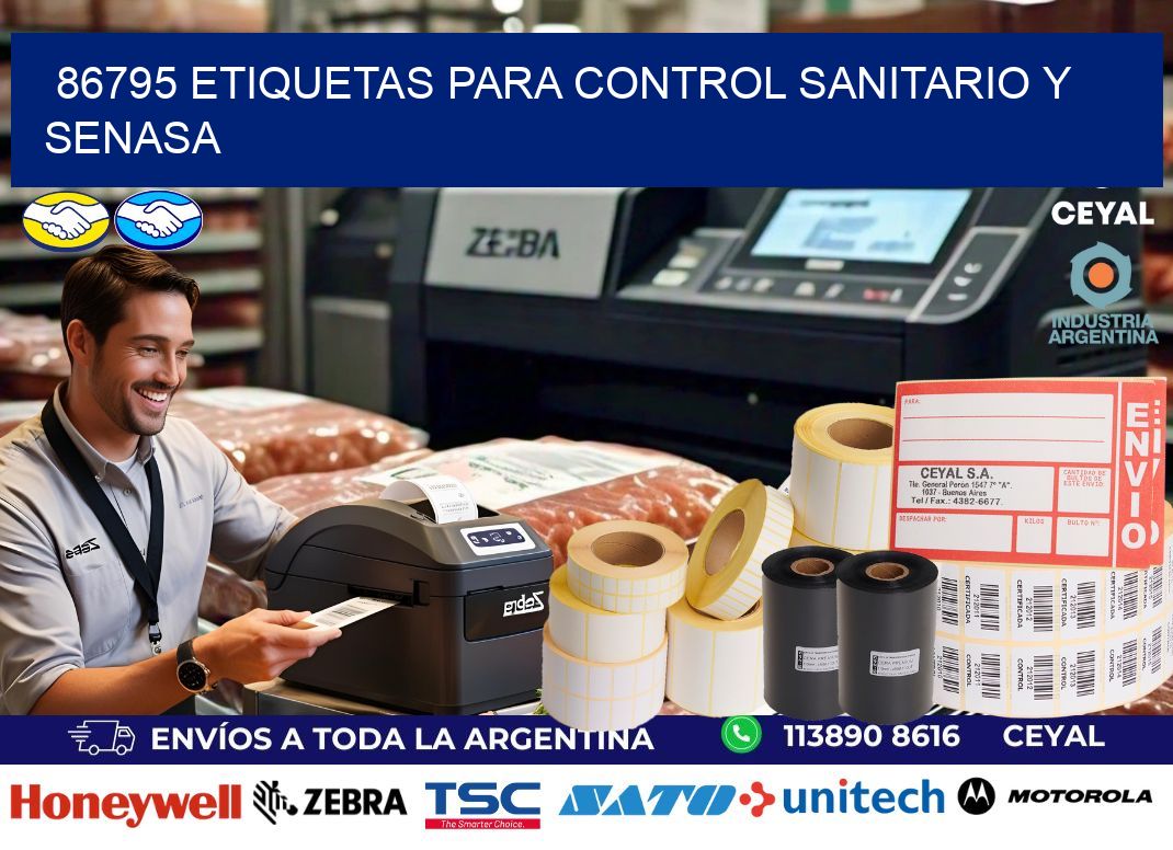 86795 etiquetas para control sanitario y SENASA