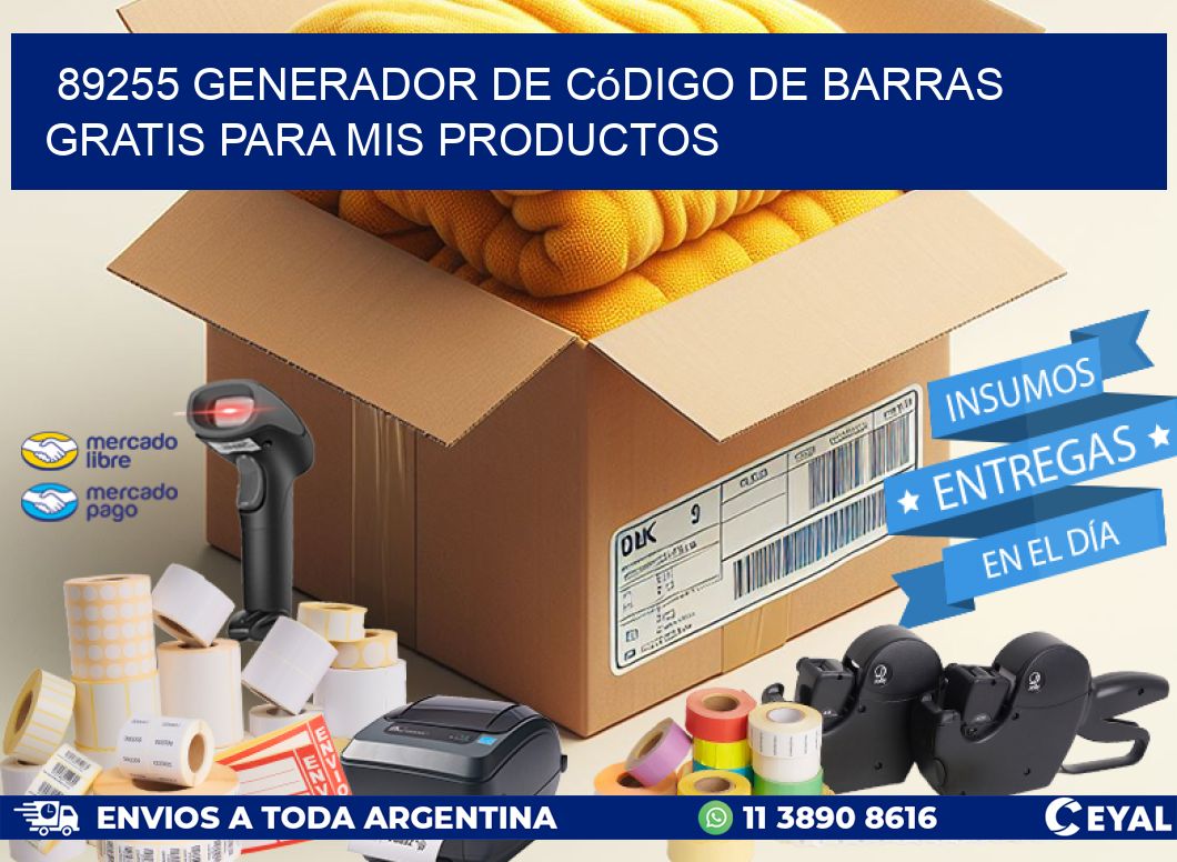 89255 Generador de código de barras gratis para mis productos