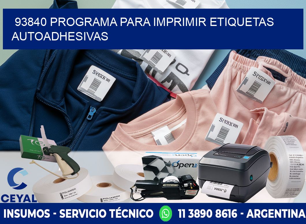 93840 Programa para imprimir etiquetas autoadhesivas