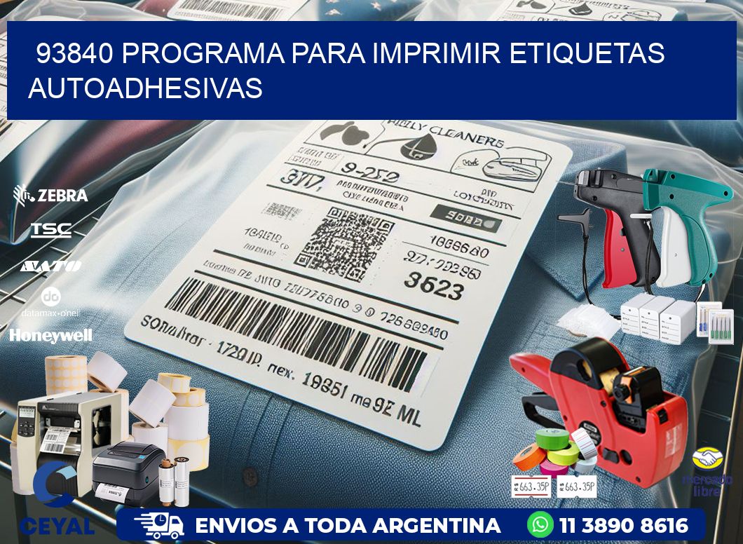 93840 Programa para imprimir etiquetas autoadhesivas