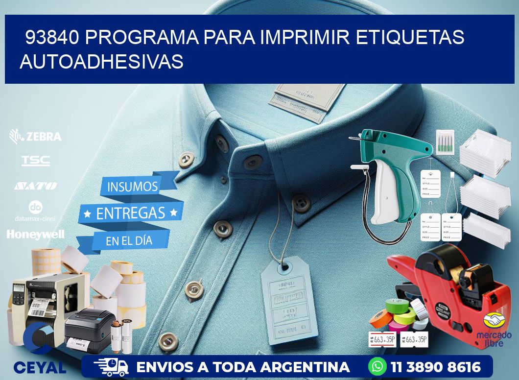 93840 Programa para imprimir etiquetas autoadhesivas