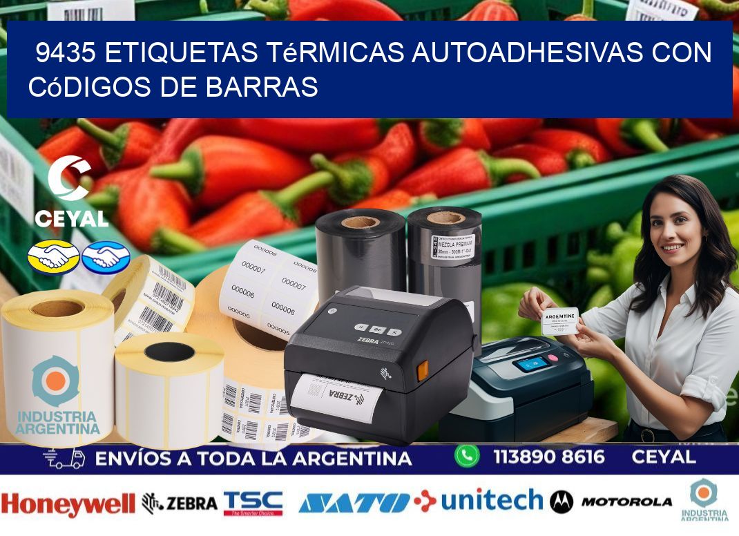 9435 Etiquetas térmicas autoadhesivas con códigos de barras