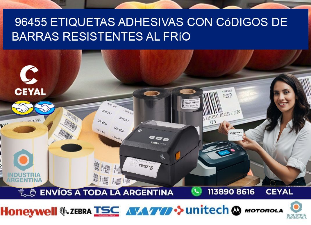 96455 Etiquetas adhesivas con códigos de barras resistentes al frío