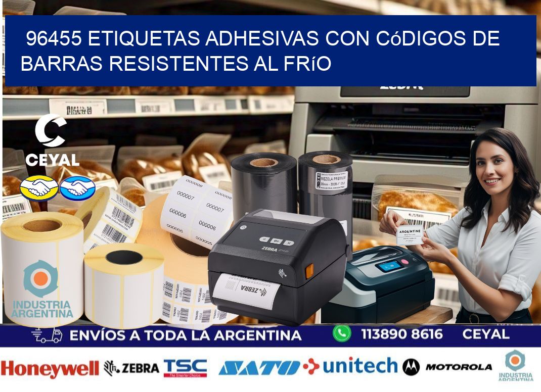96455 Etiquetas adhesivas con códigos de barras resistentes al frío