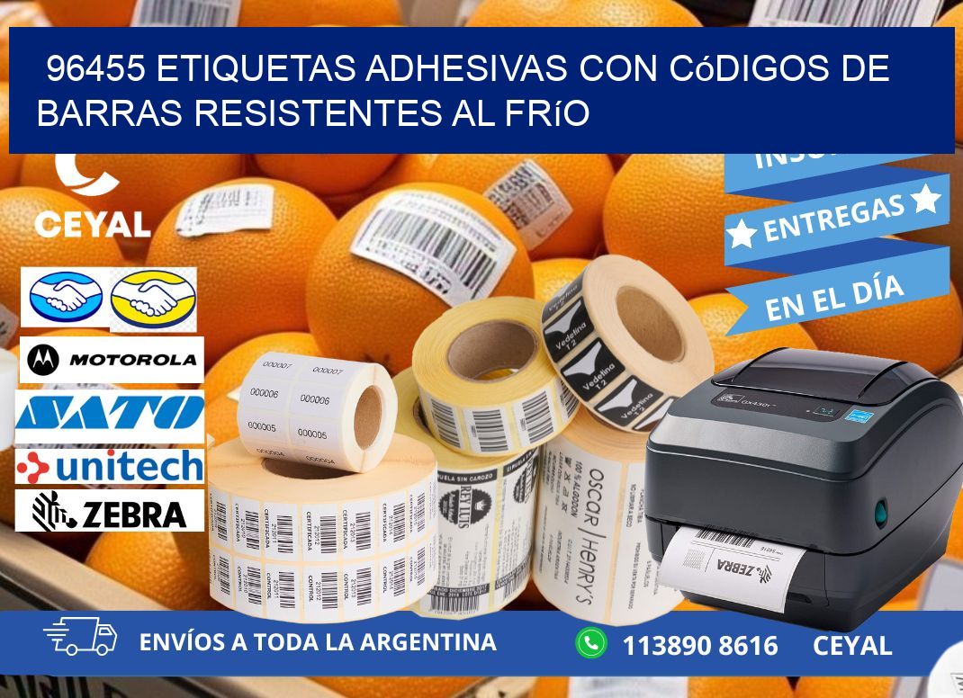 96455 Etiquetas adhesivas con códigos de barras resistentes al frío