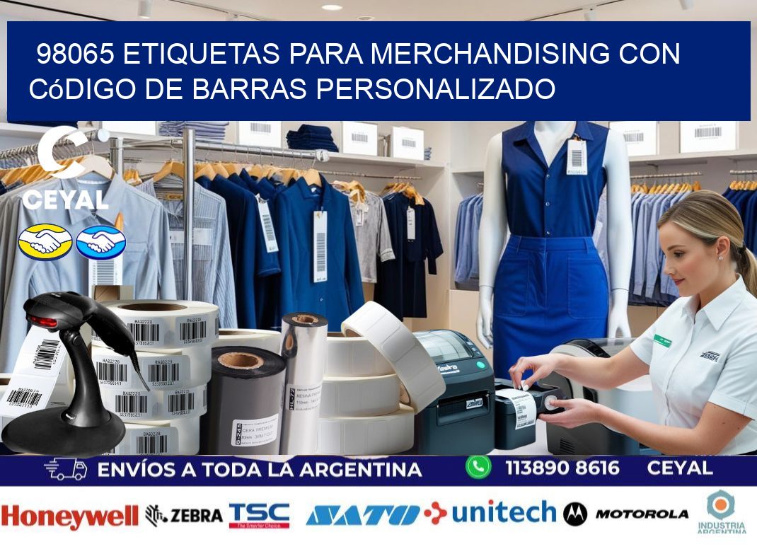 98065 etiquetas para merchandising con código de barras personalizado