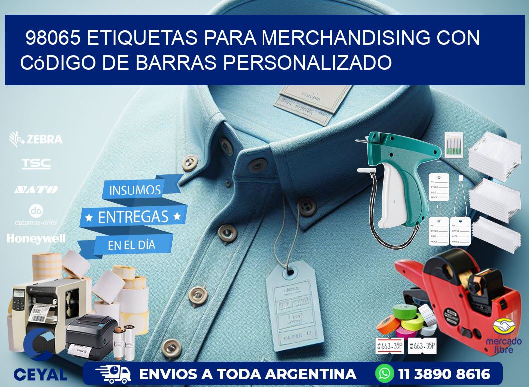 98065 etiquetas para merchandising con código de barras personalizado