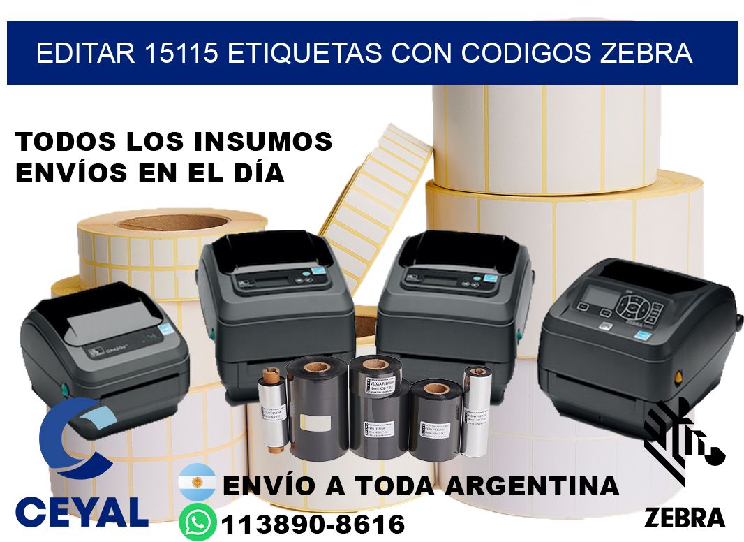 EDITAR 15115 ETIQUETAS CON CODIGOS ZEBRA