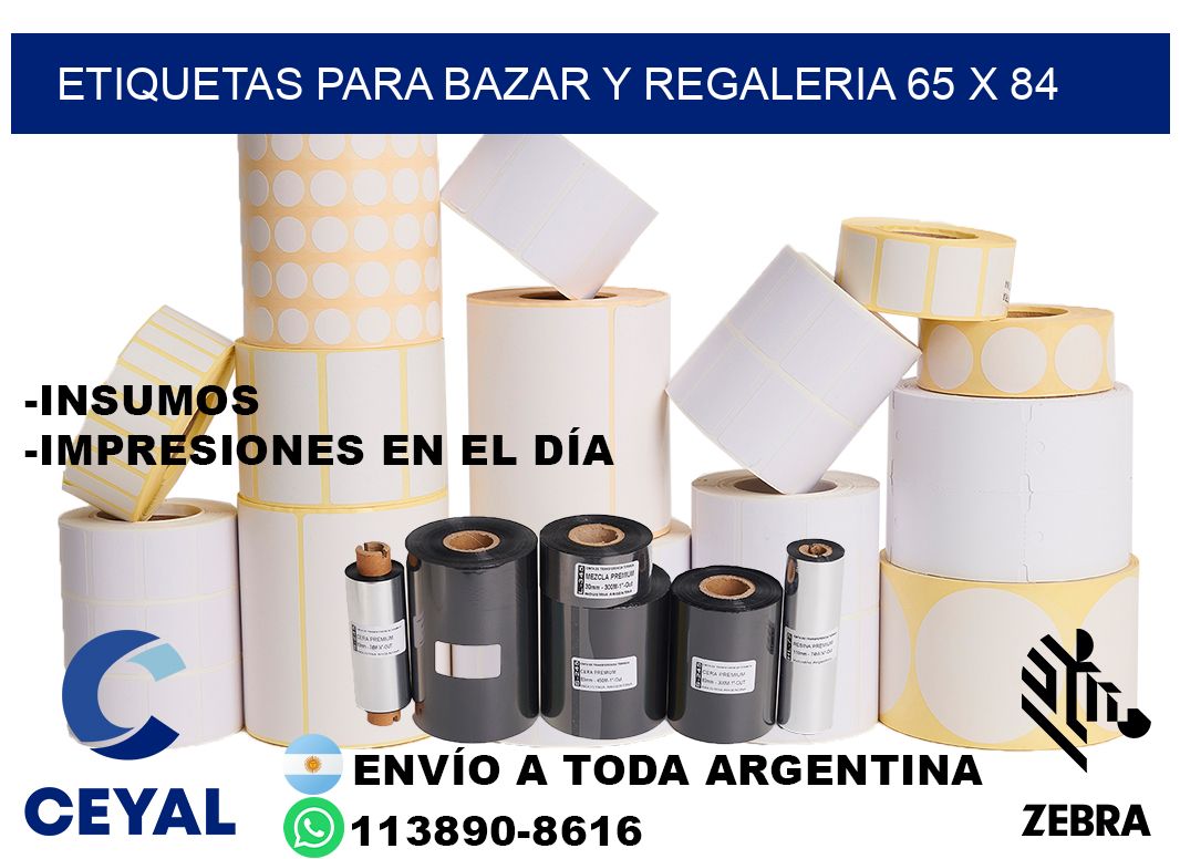 ETIQUETAS PARA BAZAR Y REGALERIA 65 x 84