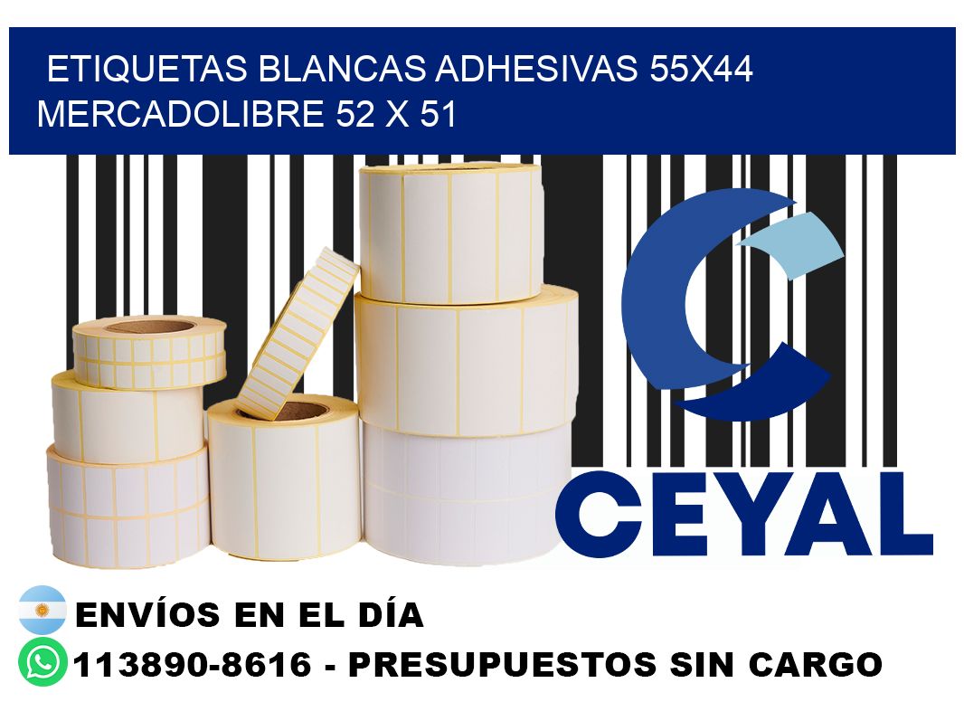 etiquetas blancas adhesivas 55x44 mercadolibre 52 x 51