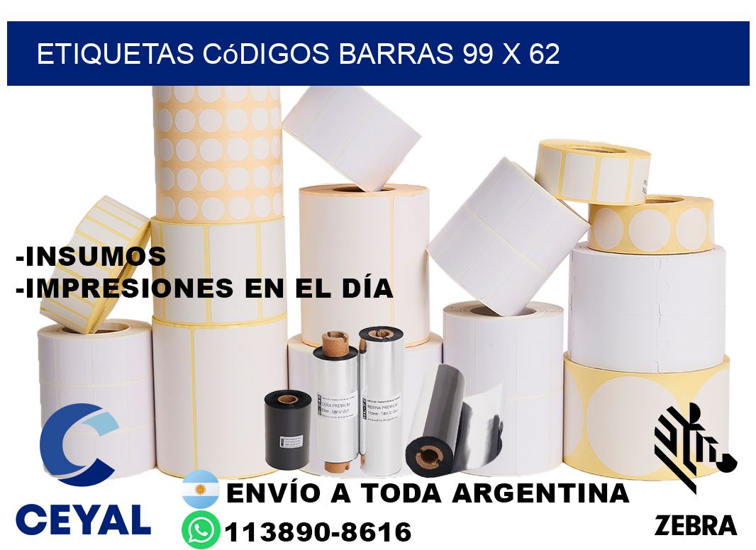 etiquetas códigos barras 99 x 62