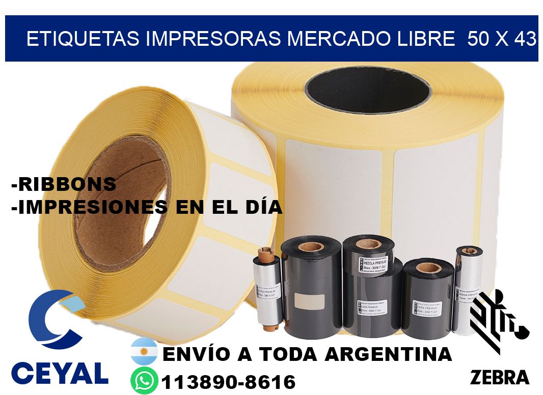 etiquetas impresoras mercado libre  50 x 43