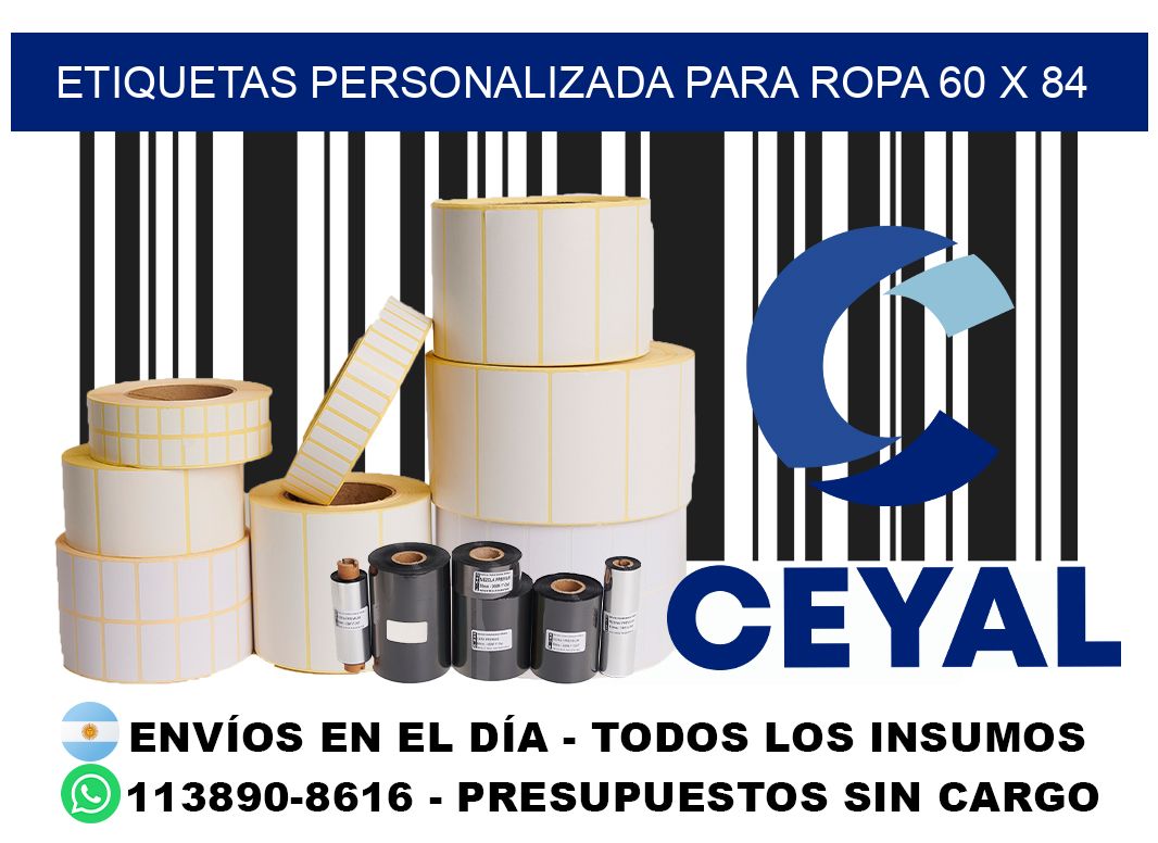 etiquetas personalizada para ropa 60 x 84