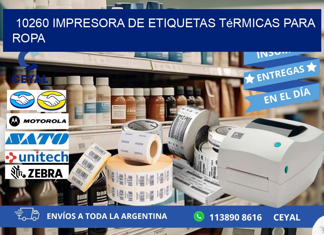 10260 impresora de etiquetas térmicas para ropa