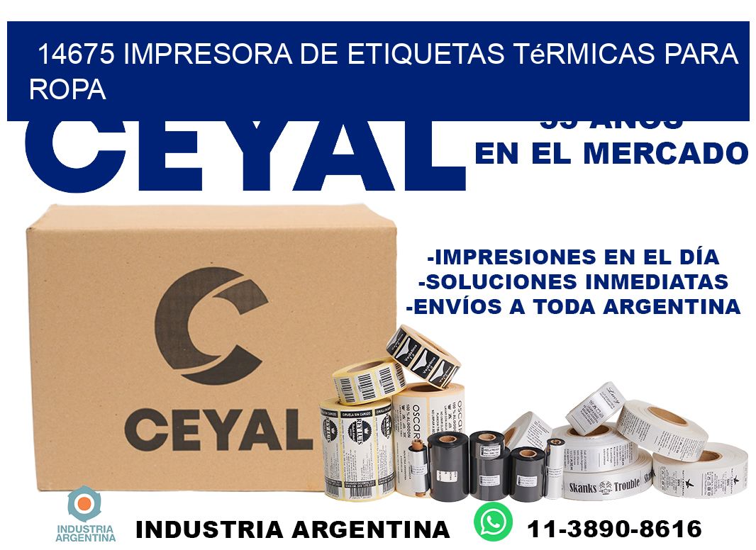 14675 impresora de etiquetas térmicas para ropa