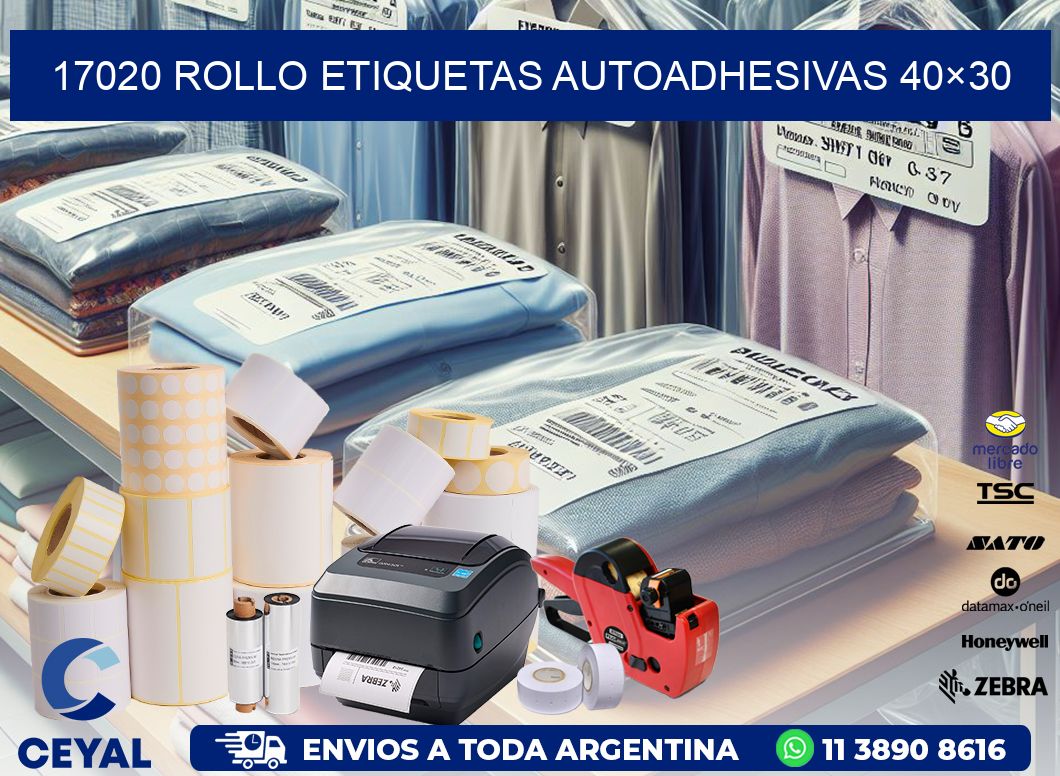 17020 Rollo Etiquetas autoadhesivas 40×30