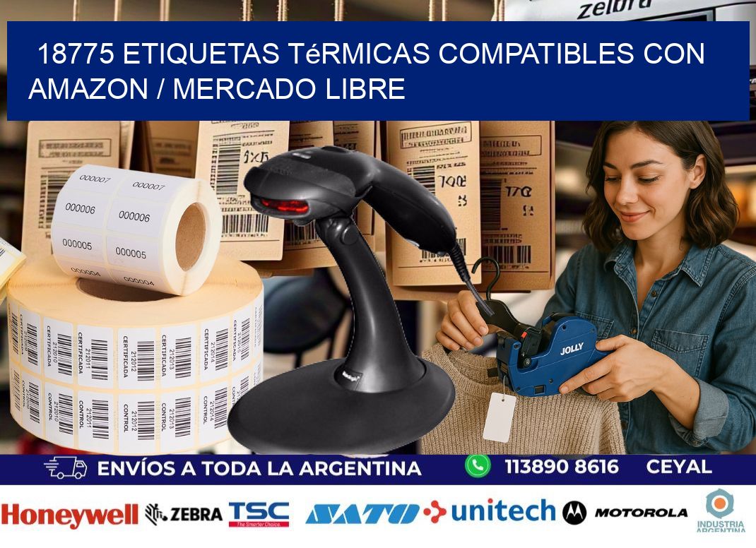 18775 etiquetas térmicas compatibles con Amazon / Mercado Libre