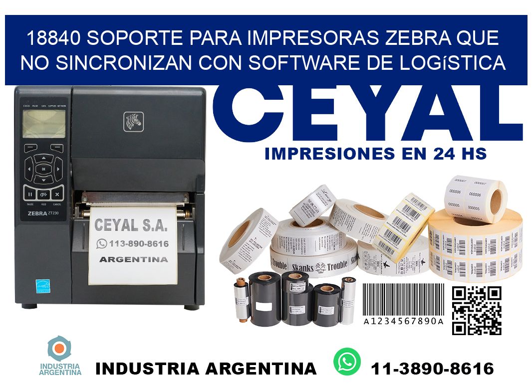 18840 soporte para impresoras zebra que no sincronizan con software de logística