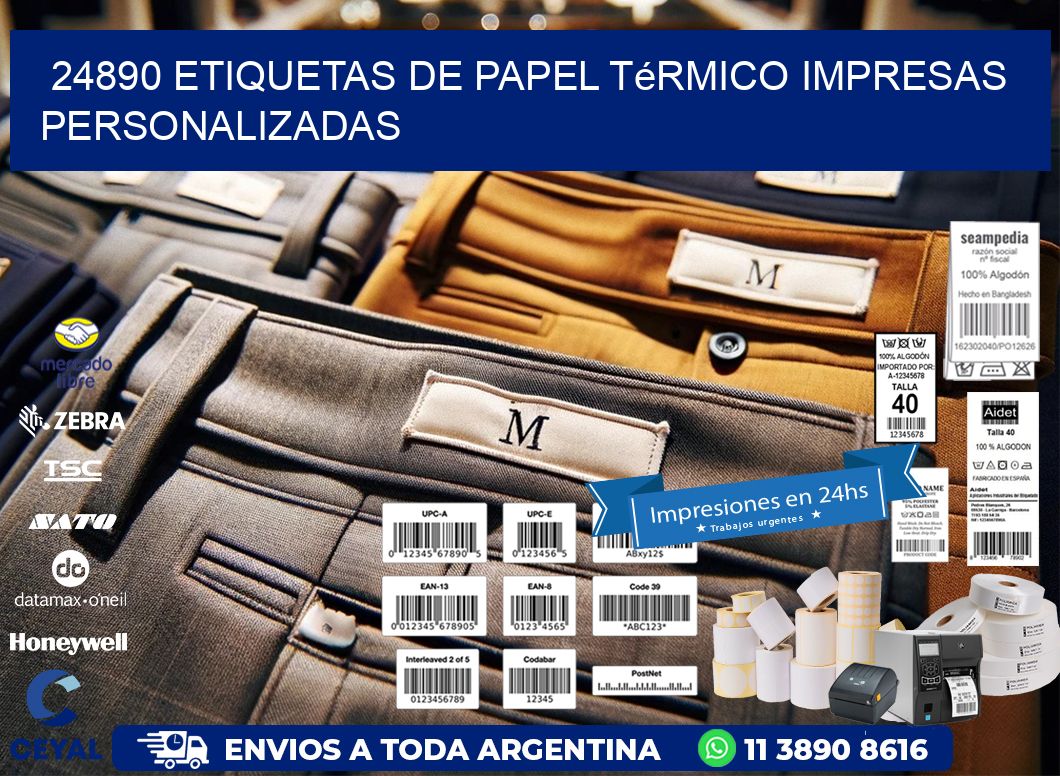 24890 Etiquetas de papel térmico impresas personalizadas