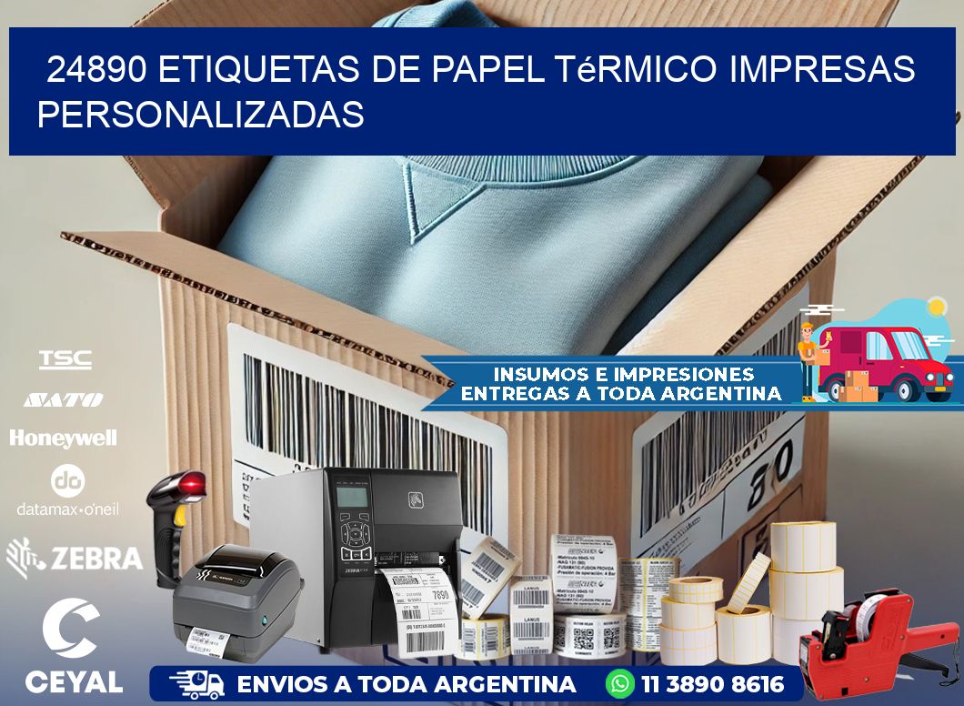 24890 Etiquetas de papel térmico impresas personalizadas