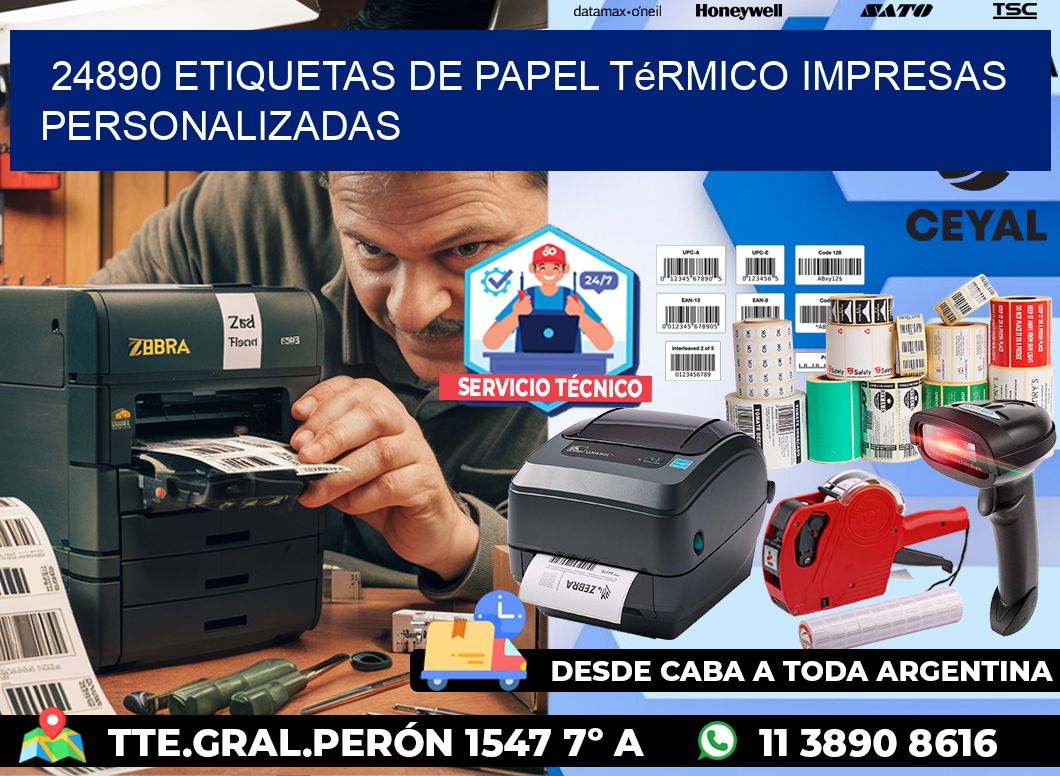 24890 Etiquetas de papel térmico impresas personalizadas