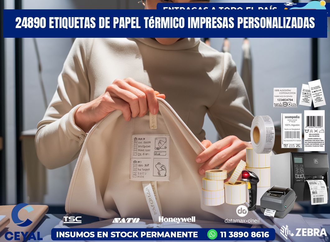 24890 Etiquetas de papel térmico impresas personalizadas