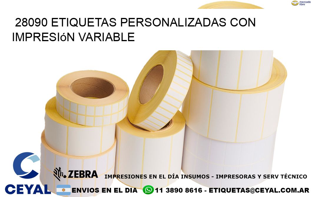 28090 etiquetas personalizadas con impresión variable