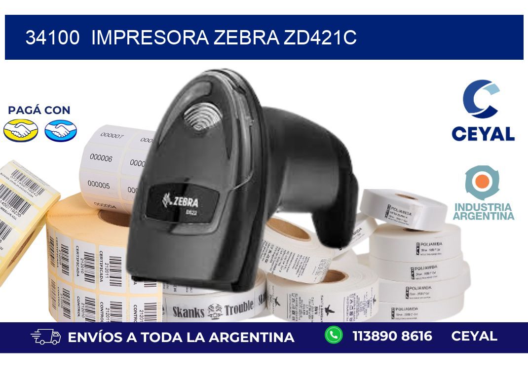 34100 Impresora Zebra zd421c