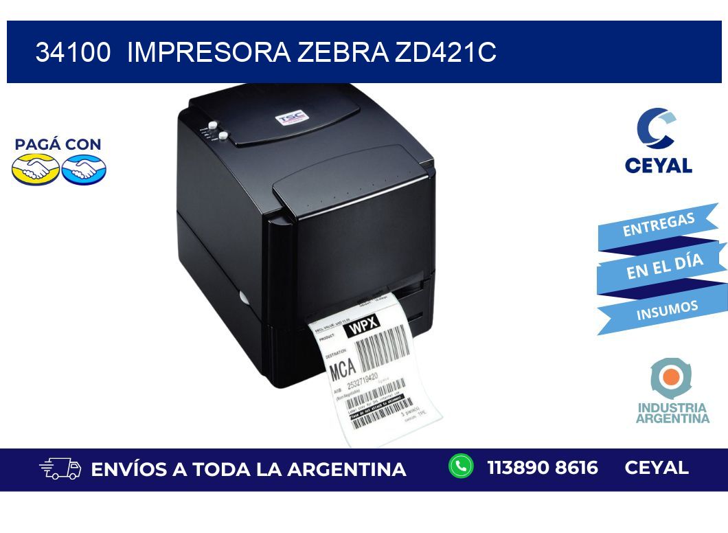 34100 Impresora Zebra zd421c
