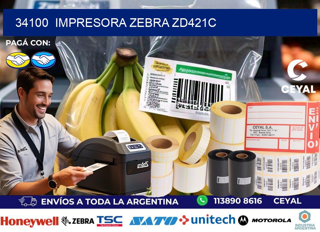 34100  Impresora Zebra zd421c