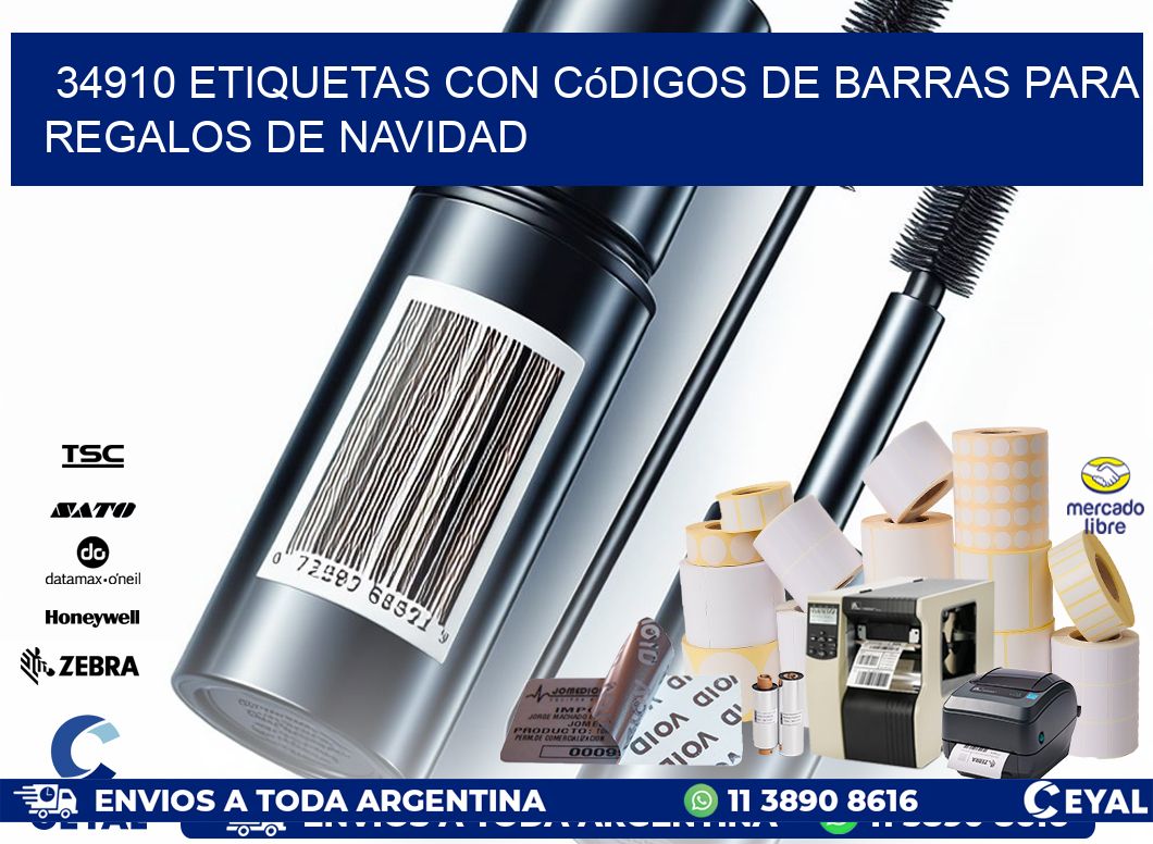 34910 etiquetas con códigos de barras para regalos de navidad