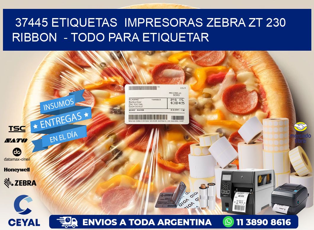 37445 etiquetas  impresoras zebra zt 230 ribbon  - Todo para Etiquetar