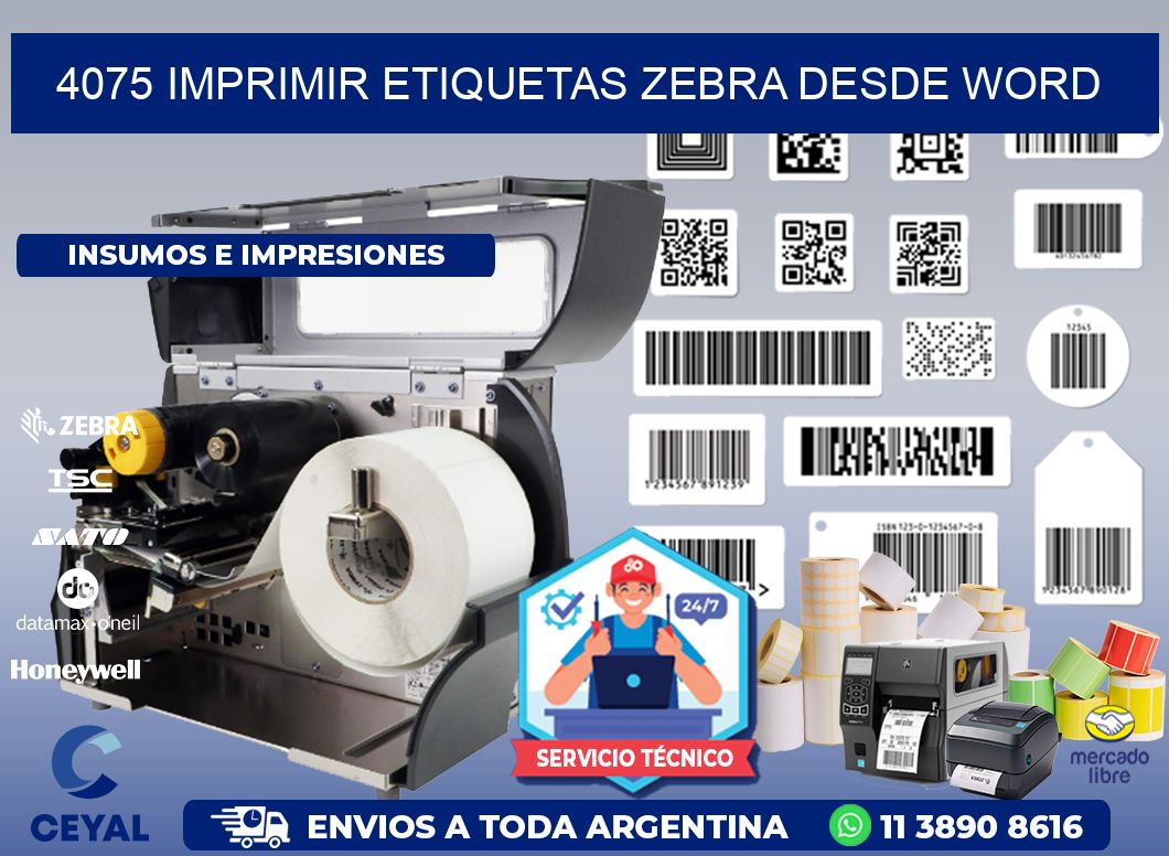 4075 imprimir etiquetas zebra desde word