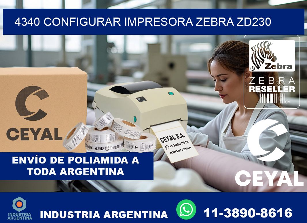 4340 configurar impresora zebra zd230