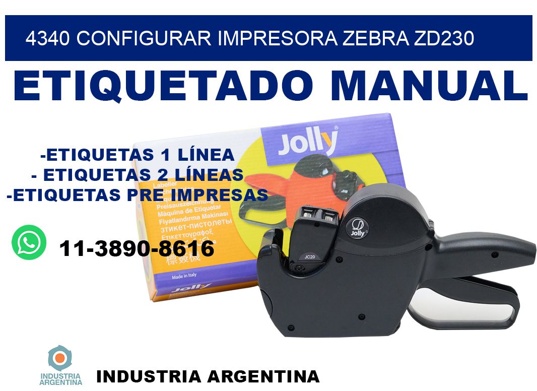 4340 configurar impresora zebra zd230