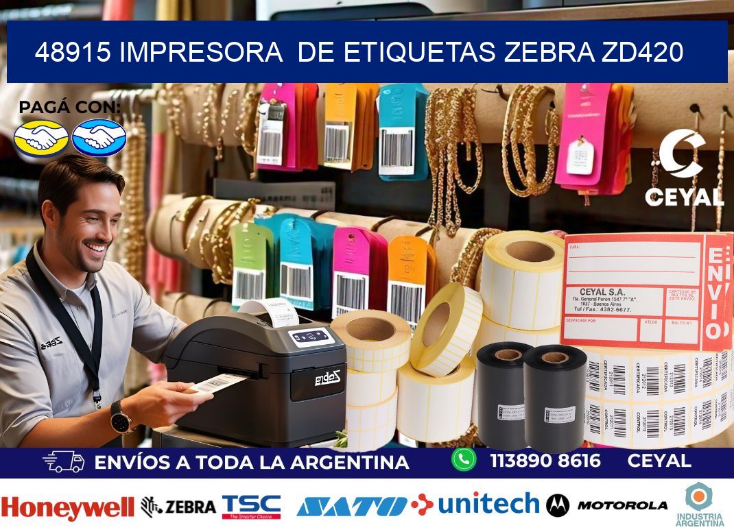 48915 impresora de etiquetas Zebra ZD420