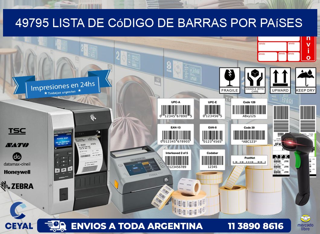 49795 Lista de código de barras por países