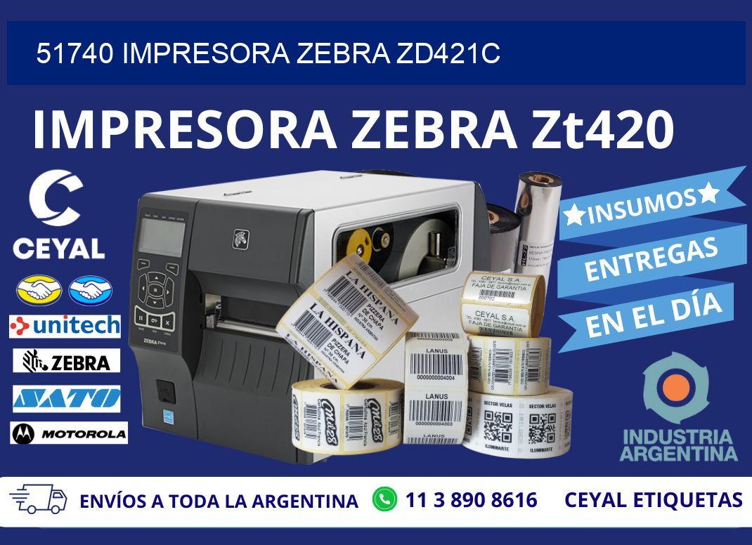 51740 Impresora Zebra zd421c