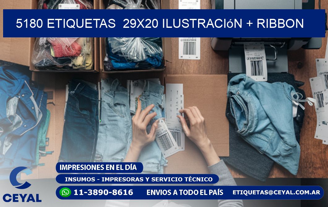 5180 etiquetas  29x20 ilustración + ribbon