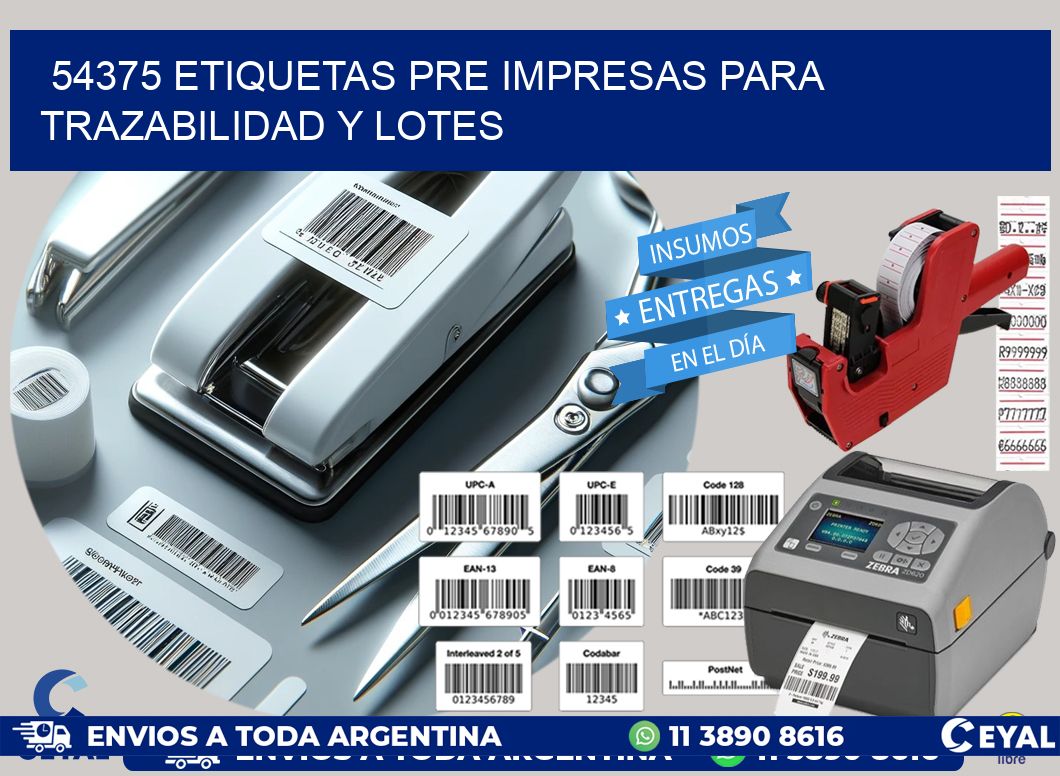 54375 etiquetas pre impresas para trazabilidad y lotes